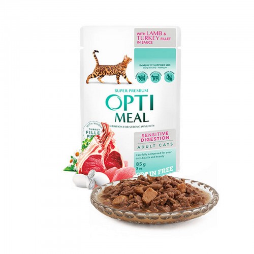 Optimeal Hindili Kuzulu Tahılsız Sensitive Digestion Yaş Kedi Maması 85 Gr Optimeal Hindili Kuzulu Tahılsız Sensitive Digestion Yaş Kedi Maması 85 Gr