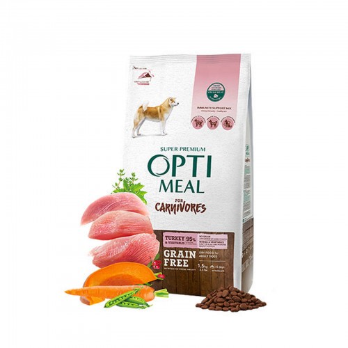 Optimeal Süper Premium Hindili-Sebzeli Tüm Irk Yetişkin Tahılsız Köpek Maması 1,5 Kg Optimeal Süper Premium Hindili-Sebzeli Tüm Irk Yetişkin Tahılsız Köpek Maması 1,5 Kg