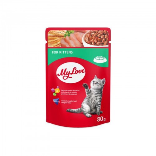 MY LOVE YAVRU KEDILER İÇIN POUCH KEDI MAMASI 80 GR X 6 ADET MY LOVE YAVRU KEDILER İÇIN POUCH KEDI MAMASI 80 GR X 6 ADET