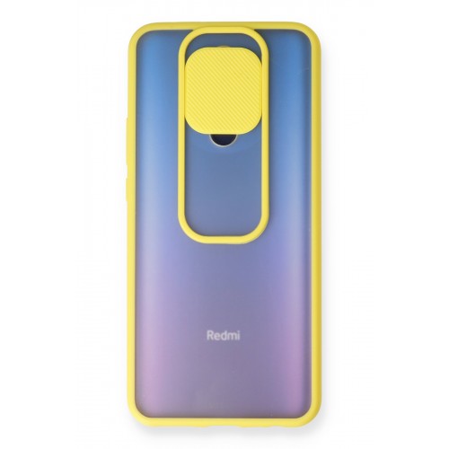 Newface Xiaomi Redmi 9 Kılıf Palm Buzlu Kamera Sürgülü Silikon - Sarı Newface Xiaomi Redmi 9 Kılıf Palm Buzlu Kamera Sürgülü Silikon - Sarı