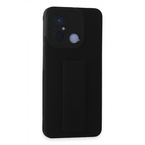 Newface Xiaomi Redmi 12C Kılıf Mega Standlı Silikon - Siyah