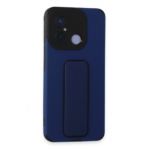 Newface Xiaomi Redmi 12C Kılıf Mega Standlı Silikon - Mavi Newface Xiaomi Redmi 12C Kılıf Mega Standlı Silikon - Mavi