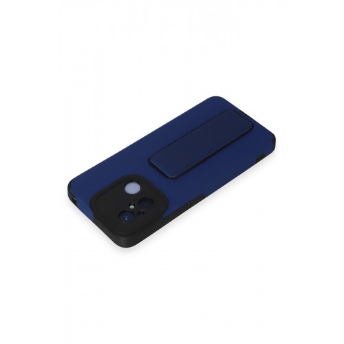 Newface Xiaomi Redmi 12C Kılıf Mega Standlı Silikon - Mavi Newface Xiaomi Redmi 12C Kılıf Mega Standlı Silikon - Mavi