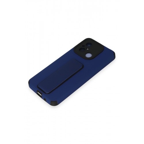 Newface Xiaomi Redmi 12C Kılıf Mega Standlı Silikon - Mavi Newface Xiaomi Redmi 12C Kılıf Mega Standlı Silikon - Mavi