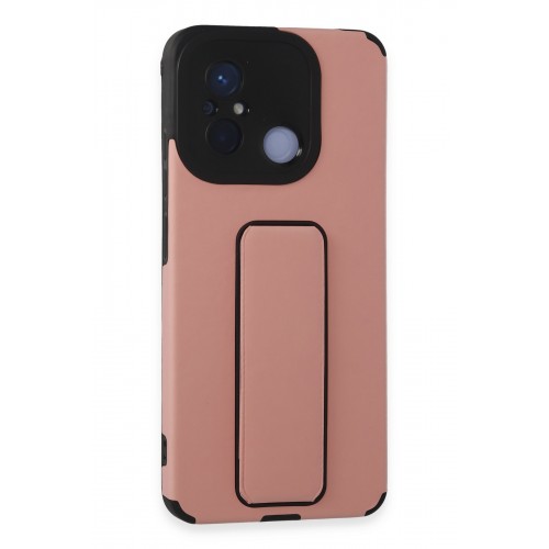 Newface Xiaomi Redmi 12C Kılıf Mega Standlı Silikon - Pudra Newface Xiaomi Redmi 12C Kılıf Mega Standlı Silikon - Pudra