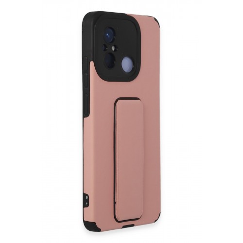 Newface Xiaomi Redmi 12C Kılıf Mega Standlı Silikon - Pudra Newface Xiaomi Redmi 12C Kılıf Mega Standlı Silikon - Pudra