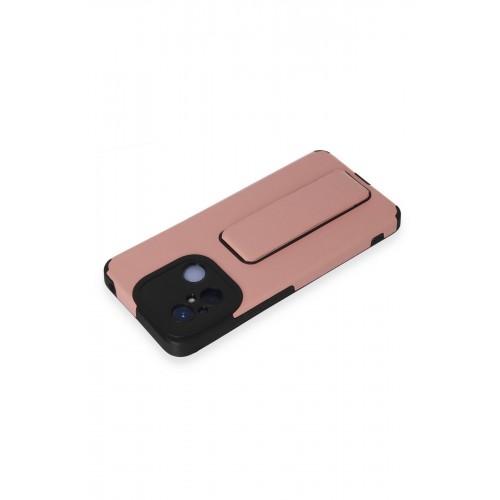 Newface Xiaomi Redmi 12C Kılıf Mega Standlı Silikon - Pudra Newface Xiaomi Redmi 12C Kılıf Mega Standlı Silikon - Pudra