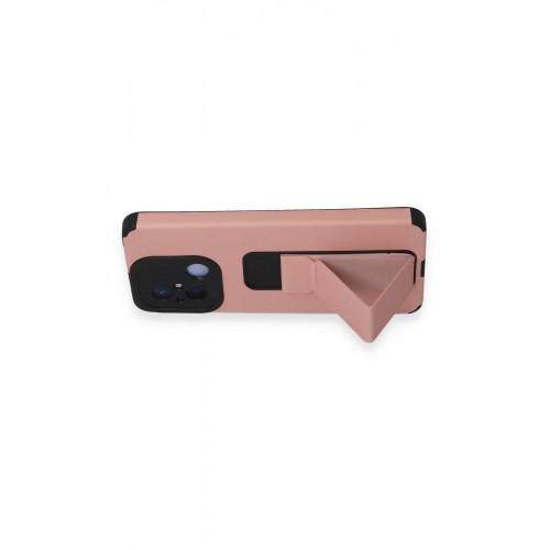 Newface Xiaomi Redmi 12C Kılıf Mega Standlı Silikon - Pudra Newface Xiaomi Redmi 12C Kılıf Mega Standlı Silikon - Pudra