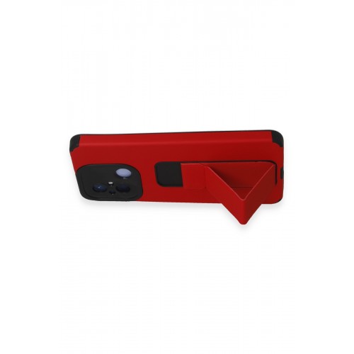 Newface Xiaomi Redmi 12C Kılıf Mega Standlı Silikon - Kırmızı Newface Xiaomi Redmi 12C Kılıf Mega Standlı Silikon - Kırmızı