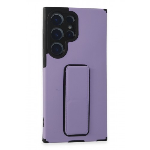 Newface Samsung Galaxy S23 Ultra Kılıf Mega Standlı Silikon - Lila Newface Samsung Galaxy S23 Ultra Kılıf Mega Standlı Silikon - Lila