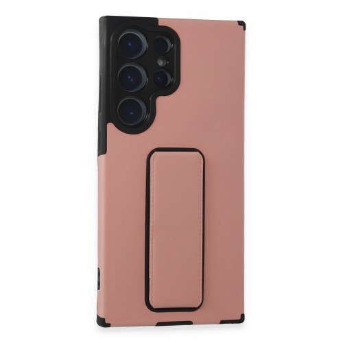 Newface Samsung Galaxy S23 Ultra Kılıf Mega Standlı Silikon - Pudra Newface Samsung Galaxy S23 Ultra Kılıf Mega Standlı Silikon - Pudra