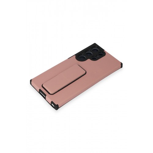 Newface Samsung Galaxy S23 Ultra Kılıf Mega Standlı Silikon - Pudra Newface Samsung Galaxy S23 Ultra Kılıf Mega Standlı Silikon - Pudra