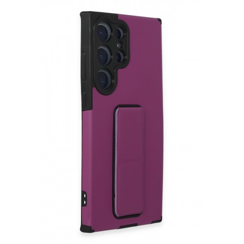 Newface Samsung Galaxy S23 Ultra Kılıf Mega Standlı Silikon - Mor Newface Samsung Galaxy S23 Ultra Kılıf Mega Standlı Silikon - Mor