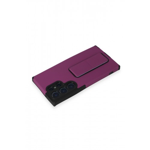 Newface Samsung Galaxy S23 Ultra Kılıf Mega Standlı Silikon - Mor Newface Samsung Galaxy S23 Ultra Kılıf Mega Standlı Silikon - Mor