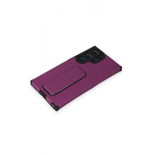 Newface Samsung Galaxy S23 Ultra Kılıf Mega Standlı Silikon - Mor Newface Samsung Galaxy S23 Ultra Kılıf Mega Standlı Silikon - Mor