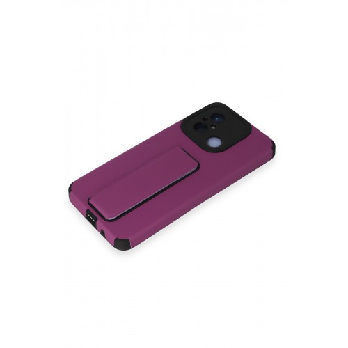 Newface Xiaomi Redmi 12C Kılıf Mega Standlı Silikon - Mor Newface Xiaomi Redmi 12C Kılıf Mega Standlı Silikon - Mor