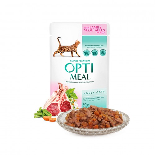 Optimeal Kuzu Etli Sebzeli Jöle Yaş Kedi Maması 85 Gr Optimeal Kuzu Etli Sebzeli Jöle Yaş Kedi Maması 85 Gr