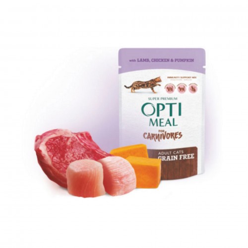 Optimeal Süper Premium Tavuk-Kuzu Filetolu Balkabak Sosu İçerisinde Tahılsız Pouch Kedi Maması 85 Gr Optimeal Süper Premium Tavuk-Kuzu Filetolu Balkabak Sosu İçerisinde Tahılsız Pouch Kedi Maması 85 Gr