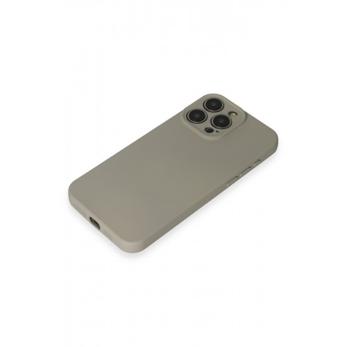 Newface iPhone 15 Pro Max Kılıf Nano içi Kadife Silikon - Beyaz Titanyum Newface iPhone 15 Pro Max Kılıf Nano içi Kadife Silikon - Beyaz Titanyum