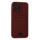 Newface iPhone 15 Pro Kılıf Kelvin Kartvizitli Silikon - Bordo Newface iPhone 15 Pro Kılıf Kelvin Kartvizitli Silikon - Bordo