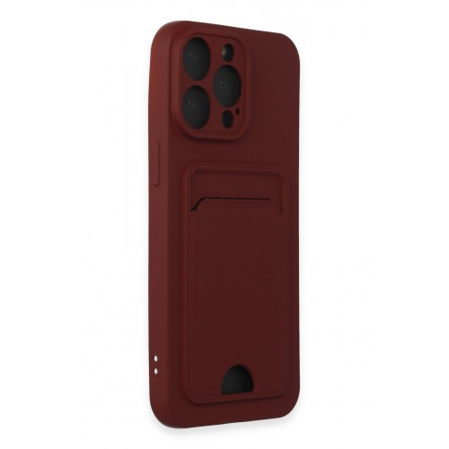 Newface iPhone 15 Pro Kılıf Kelvin Kartvizitli Silikon - Bordo Newface iPhone 15 Pro Kılıf Kelvin Kartvizitli Silikon - Bordo