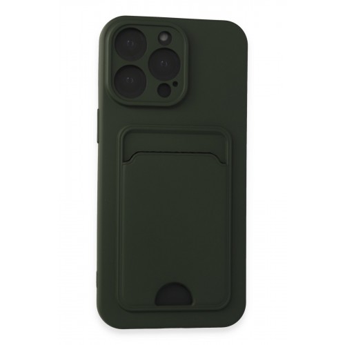 Newface iPhone 15 Pro Max Kılıf Kelvin Kartvizitli Silikon - Koyu Yeşil Newface iPhone 15 Pro Max Kılıf Kelvin Kartvizitli Silikon - Koyu Yeşil