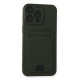 Newface iPhone 15 Pro Max Kılıf Kelvin Kartvizitli Silikon - Koyu Yeşil Newface iPhone 15 Pro Max Kılıf Kelvin Kartvizitli Silikon - Koyu Yeşil