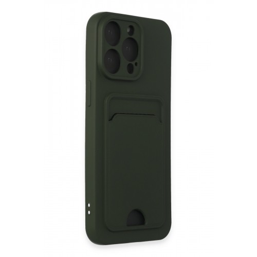Newface iPhone 15 Pro Max Kılıf Kelvin Kartvizitli Silikon - Koyu Yeşil Newface iPhone 15 Pro Max Kılıf Kelvin Kartvizitli Silikon - Koyu Yeşil
