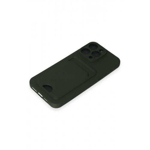 Newface iPhone 15 Pro Max Kılıf Kelvin Kartvizitli Silikon - Koyu Yeşil Newface iPhone 15 Pro Max Kılıf Kelvin Kartvizitli Silikon - Koyu Yeşil