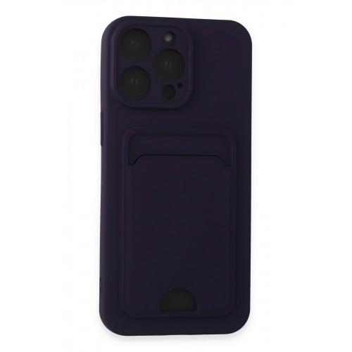 Newface iPhone 15 Pro Max Kılıf Kelvin Kartvizitli Silikon - Derin Mor Newface iPhone 15 Pro Max Kılıf Kelvin Kartvizitli Silikon - Derin Mor