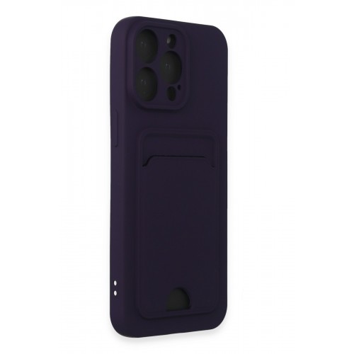 Newface iPhone 15 Pro Max Kılıf Kelvin Kartvizitli Silikon - Derin Mor Newface iPhone 15 Pro Max Kılıf Kelvin Kartvizitli Silikon - Derin Mor