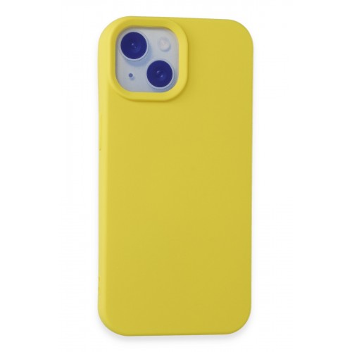 Newface iPhone 15 Kılıf Nano içi Kadife Silikon - Sarı Newface iPhone 15 Kılıf Nano içi Kadife Silikon - Sarı