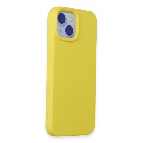 Newface iPhone 15 Kılıf Nano içi Kadife Silikon - Sarı Newface iPhone 15 Kılıf Nano içi Kadife Silikon - Sarı