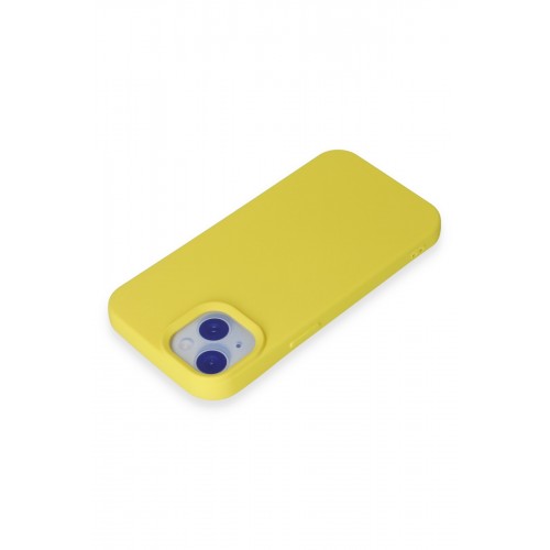 Newface iPhone 15 Kılıf Nano içi Kadife Silikon - Sarı Newface iPhone 15 Kılıf Nano içi Kadife Silikon - Sarı