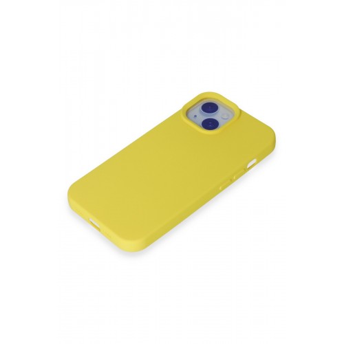 Newface iPhone 15 Kılıf Nano içi Kadife Silikon - Sarı Newface iPhone 15 Kılıf Nano içi Kadife Silikon - Sarı