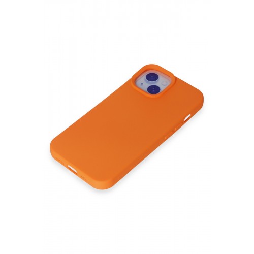Newface iPhone 15 Kılıf Nano içi Kadife Silikon - Turuncu Newface iPhone 15 Kılıf Nano içi Kadife Silikon - Turuncu