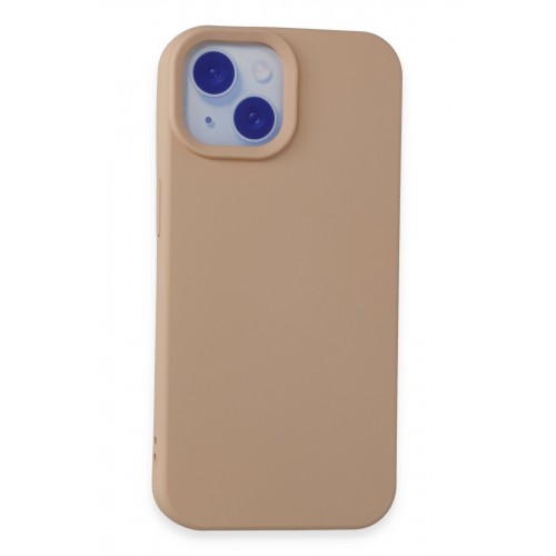 Newface iPhone 15 Kılıf Nano içi Kadife  Silikon - Pudra