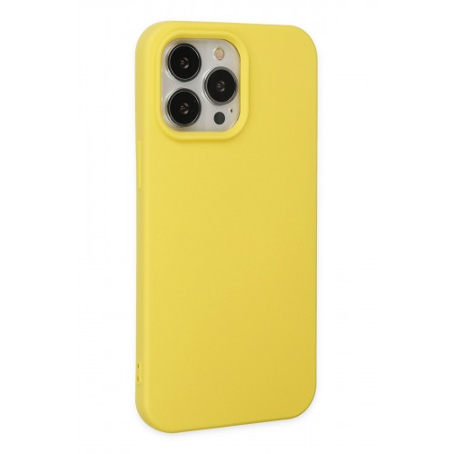 Newface iPhone 15 Pro Kılıf Nano içi Kadife Silikon - Sarı Newface iPhone 15 Pro Kılıf Nano içi Kadife Silikon - Sarı