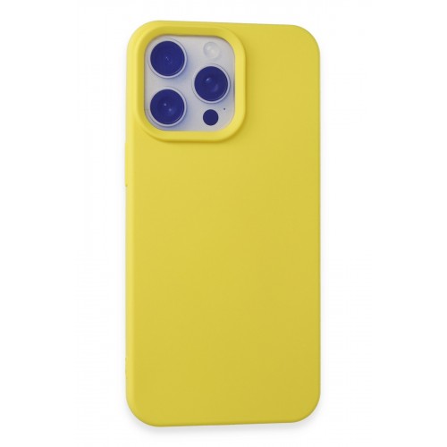 Newface iPhone 15 Pro Max Kılıf Nano içi Kadife Silikon - Sarı Newface iPhone 15 Pro Max Kılıf Nano içi Kadife Silikon - Sarı