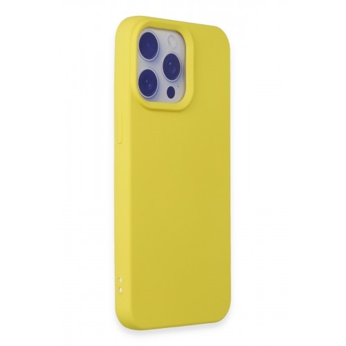Newface iPhone 15 Pro Max Kılıf Nano içi Kadife Silikon - Sarı Newface iPhone 15 Pro Max Kılıf Nano içi Kadife Silikon - Sarı