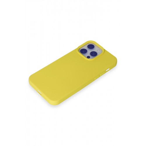 Newface iPhone 15 Pro Max Kılıf Nano içi Kadife Silikon - Sarı Newface iPhone 15 Pro Max Kılıf Nano içi Kadife Silikon - Sarı