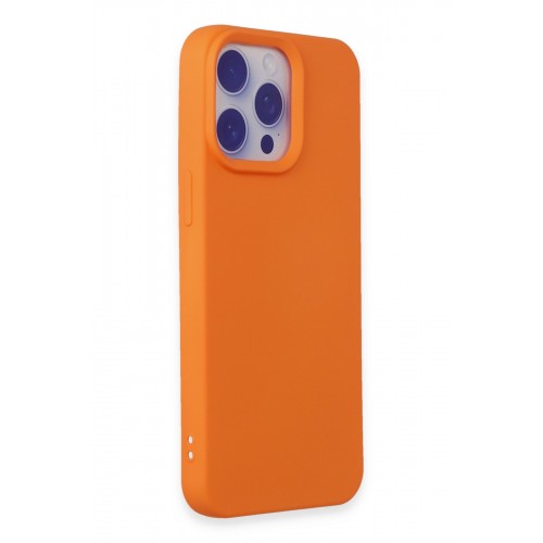 Newface iPhone 15 Pro Max Kılıf Nano içi Kadife Silikon - Turuncu Newface iPhone 15 Pro Max Kılıf Nano içi Kadife Silikon - Turuncu