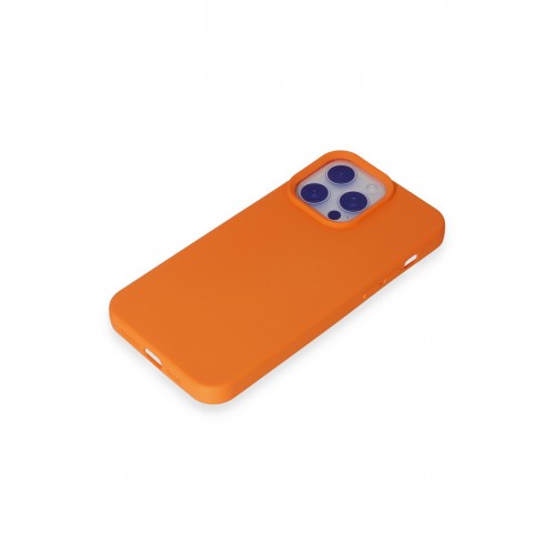 Newface iPhone 15 Pro Max Kılıf Nano içi Kadife Silikon - Turuncu Newface iPhone 15 Pro Max Kılıf Nano içi Kadife Silikon - Turuncu