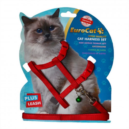 EuroCat Kedi Göğüs Tasması Kırmızı EuroCat Kedi Göğüs Tasması Kırmızı