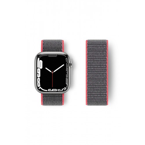 Newface Apple Watch 44mm Hasırlı Cırtcırtlı Kordon - Pembe-Gri Newface Apple Watch 44mm Hasırlı Cırtcırtlı Kordon - Pembe-Gri