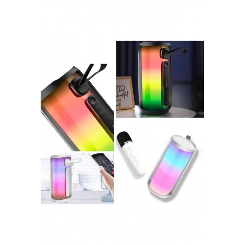 Newface Pluse 5 Mikrofonlu Rgb FM Kablosuz Hoparlör - Beyaz Newface Pluse 5 Mikrofonlu Rgb FM Kablosuz Hoparlör - Beyaz