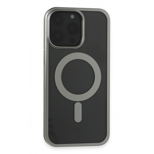 Newface iPhone 15 Pro Max Kılıf Erozi Magsafe Kapak - Gümüş Newface iPhone 15 Pro Max Kılıf Erozi Magsafe Kapak - Gümüş