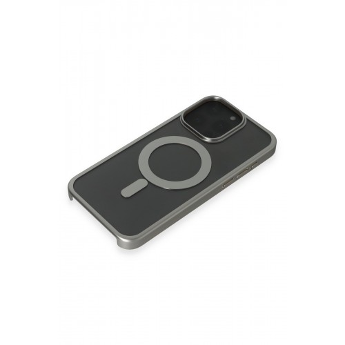 Newface iPhone 15 Pro Max Kılıf Erozi Magsafe Kapak - Gümüş Newface iPhone 15 Pro Max Kılıf Erozi Magsafe Kapak - Gümüş