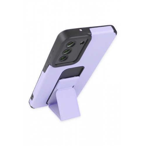 Newface Samsung Galaxy S21 FE Kılıf Mega Standlı Silikon - Lila Newface Samsung Galaxy S21 FE Kılıf Mega Standlı Silikon - Lila