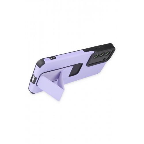 Newface Samsung Galaxy S21 FE Kılıf Mega Standlı Silikon - Lila Newface Samsung Galaxy S21 FE Kılıf Mega Standlı Silikon - Lila